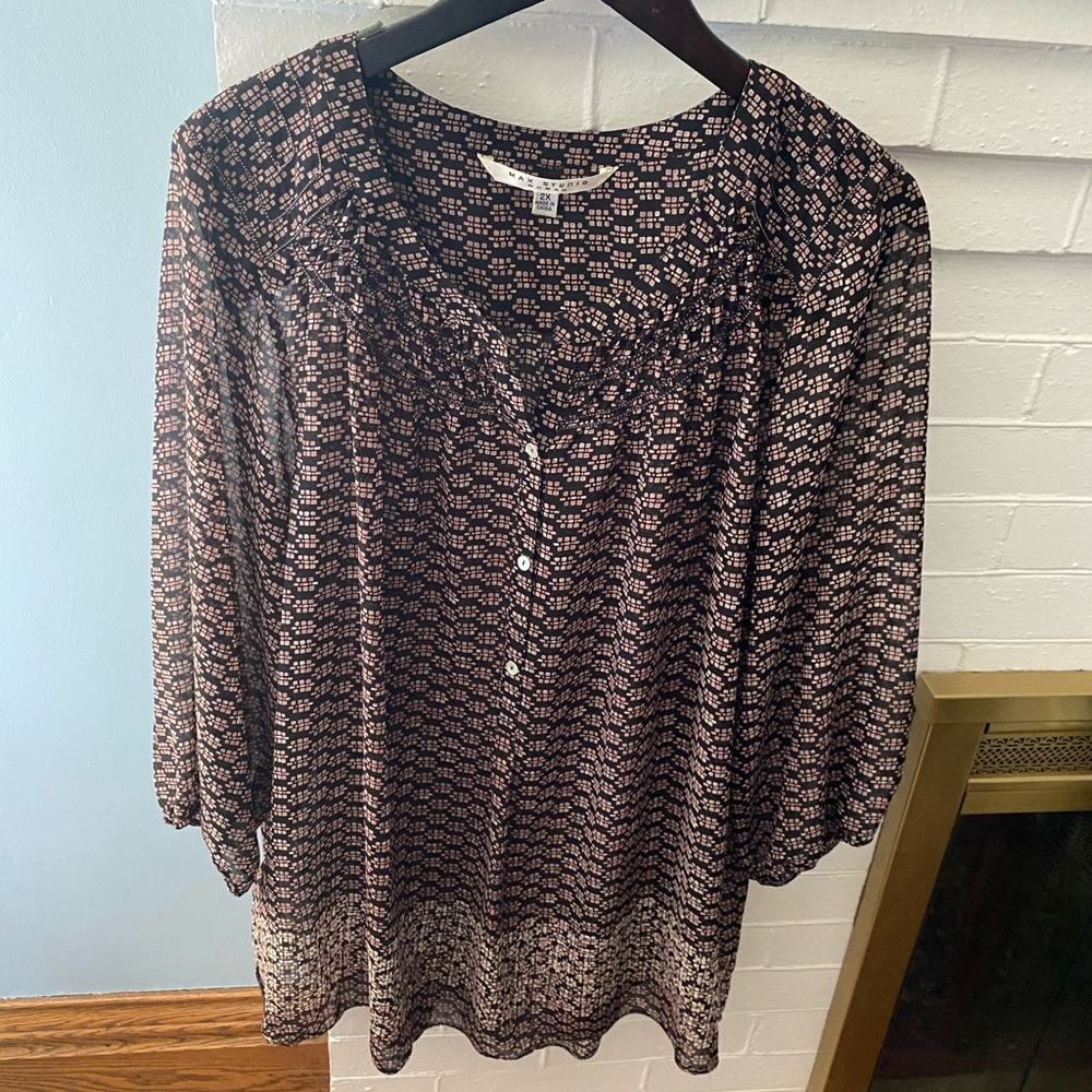 Sz 2x Max Studio Sheer Tunic
